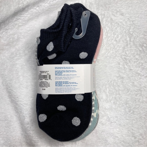 NWT Old Navy Novelty Ankle Socks 6-Pack — Polka Dots & Stripes - Picture 2 of 5